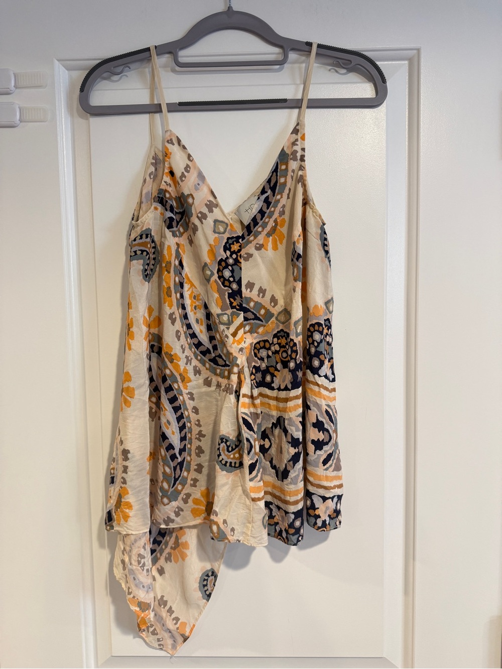 Anthropologie HD in Paris Moonset Silk Camisole Tank Size US 10 Petite Paisley